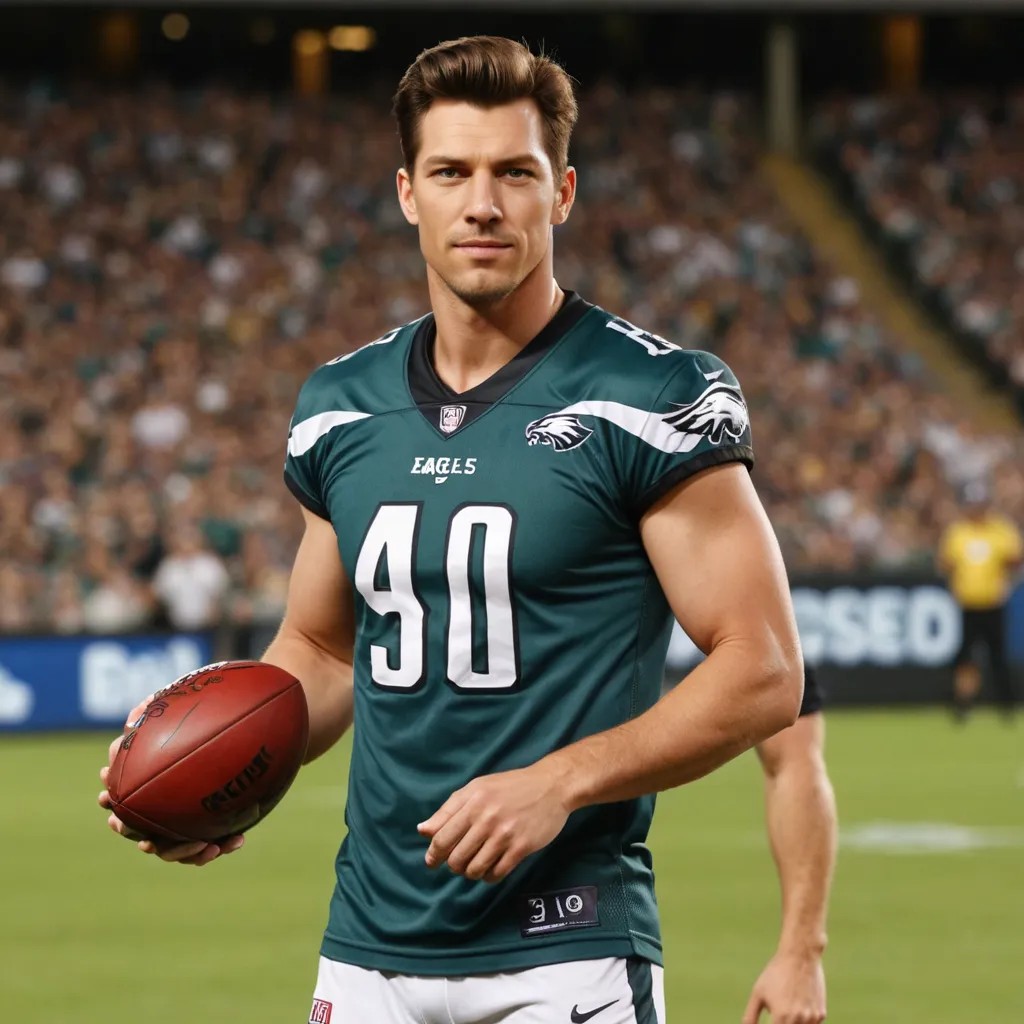 AFL Player Wearing an Eagles Jersey Photo Style