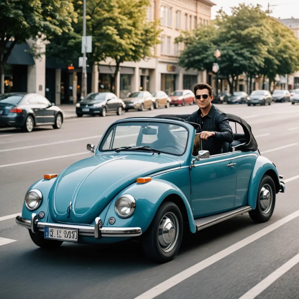 Driving VW Beetle Photo Style