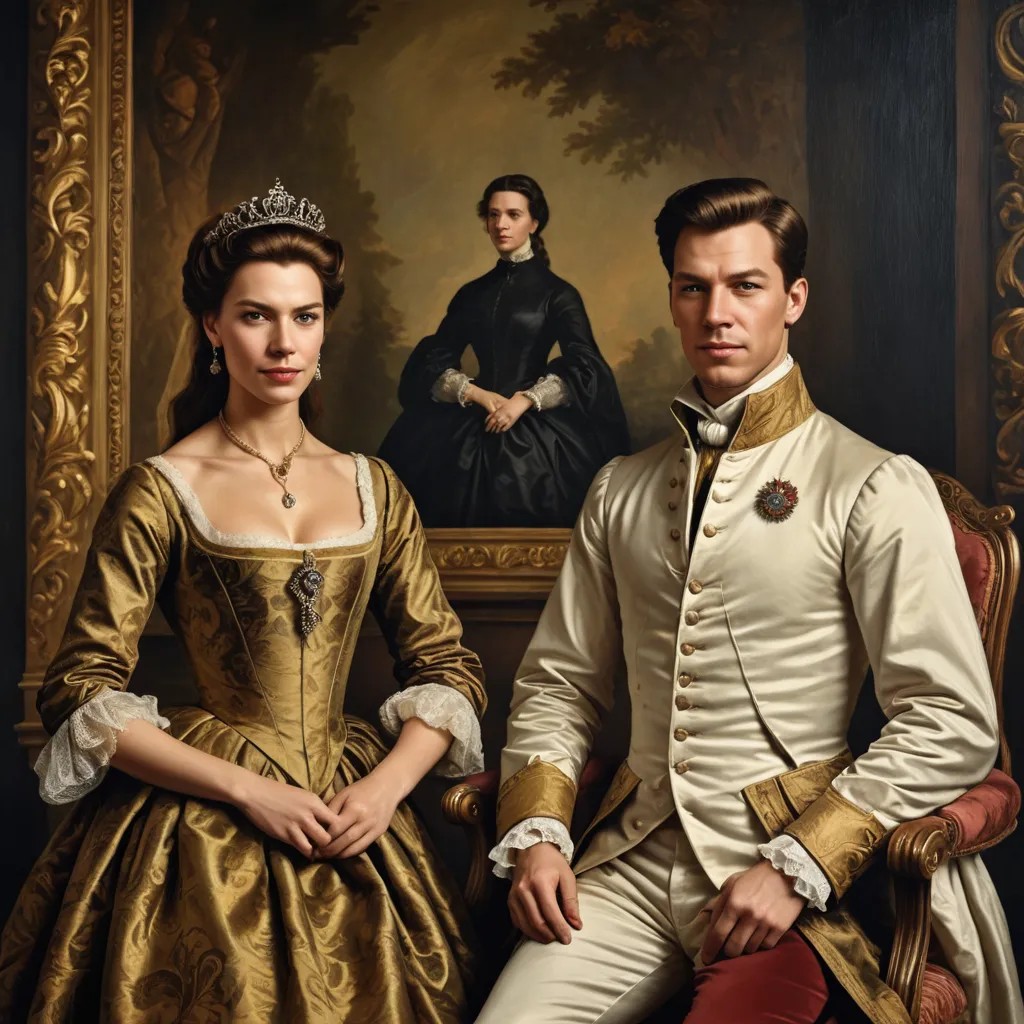 Duchess and Duke in the Style of an Old Painting Photo Style