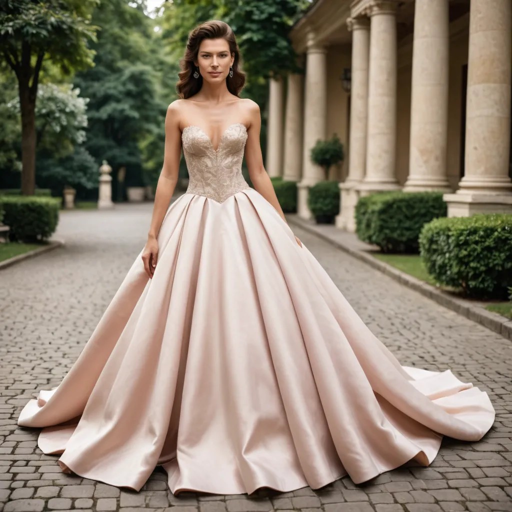Elegant Lady in Full Length Ball Gown Photo Style