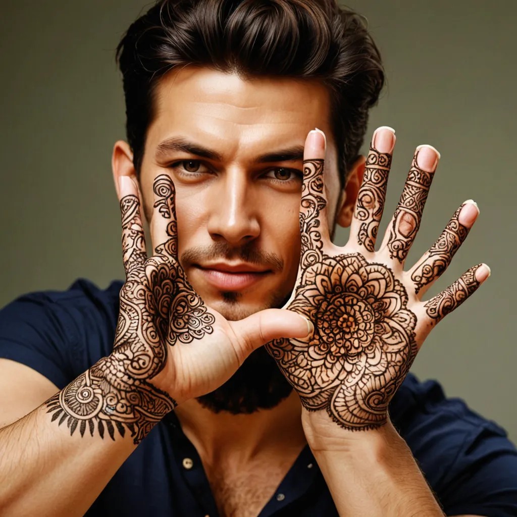 Full Mehndi Flower Photo Style