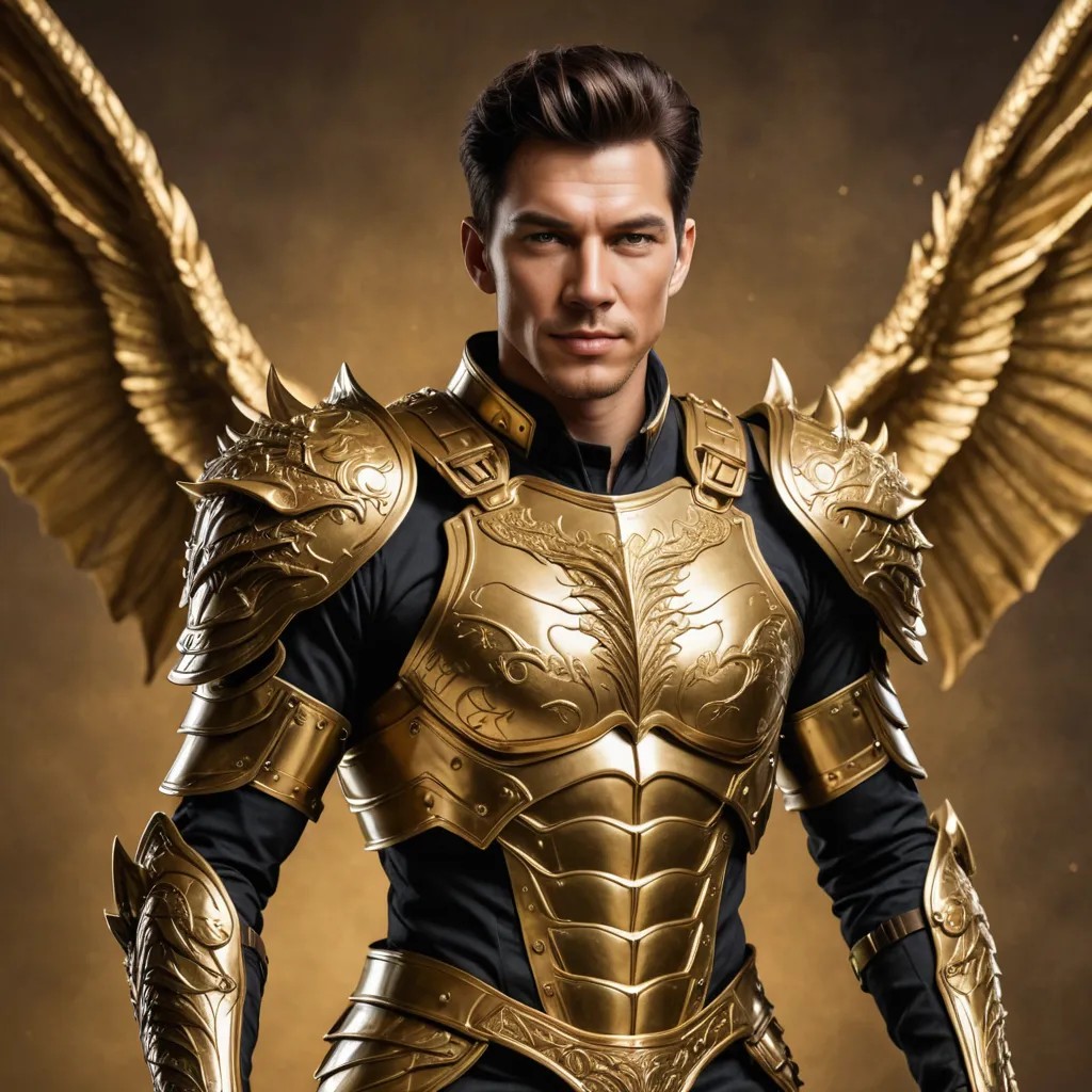 Gold Dragon Background, Gold Body Armor Photo Style