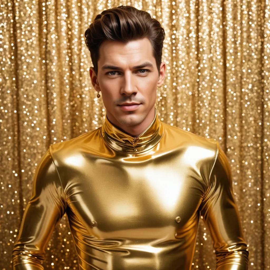 Gold Latex Costume, Glitter Jewelry Photo Style