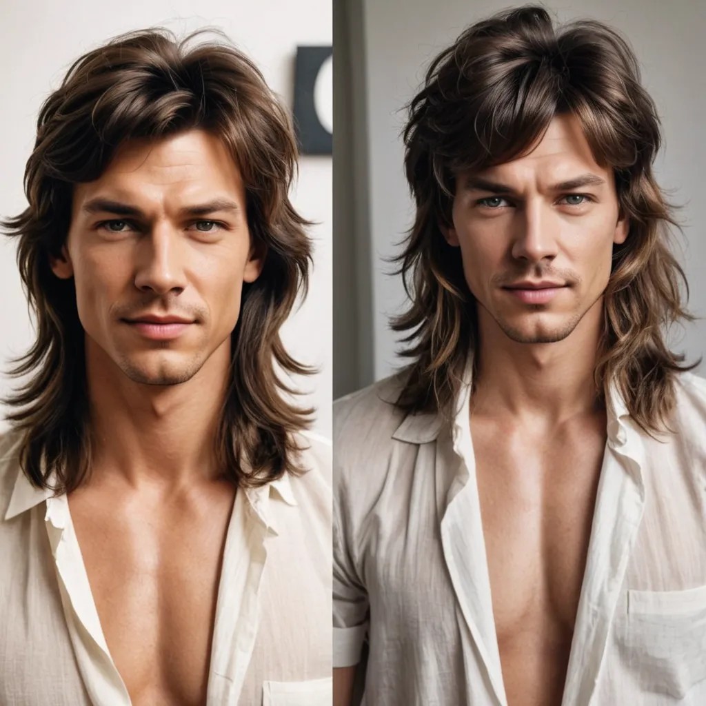 Hairstyle Shag with Curtain Bangs Photo Style