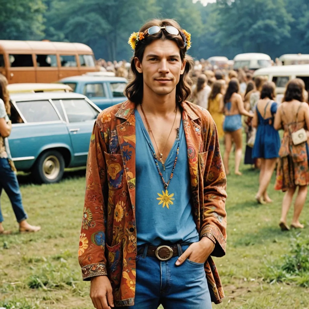Hippie at Woodstock Photo Style
