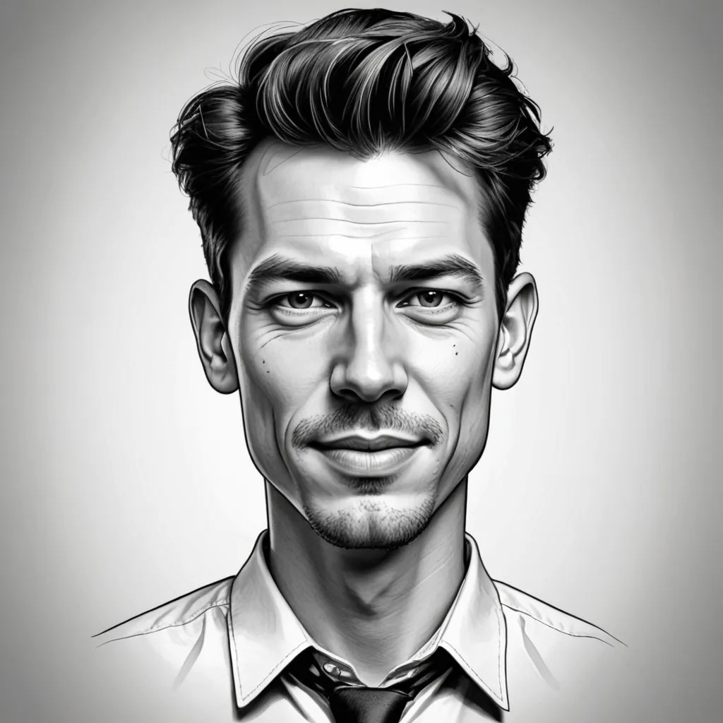 Line Drawing Caricature Photo Style