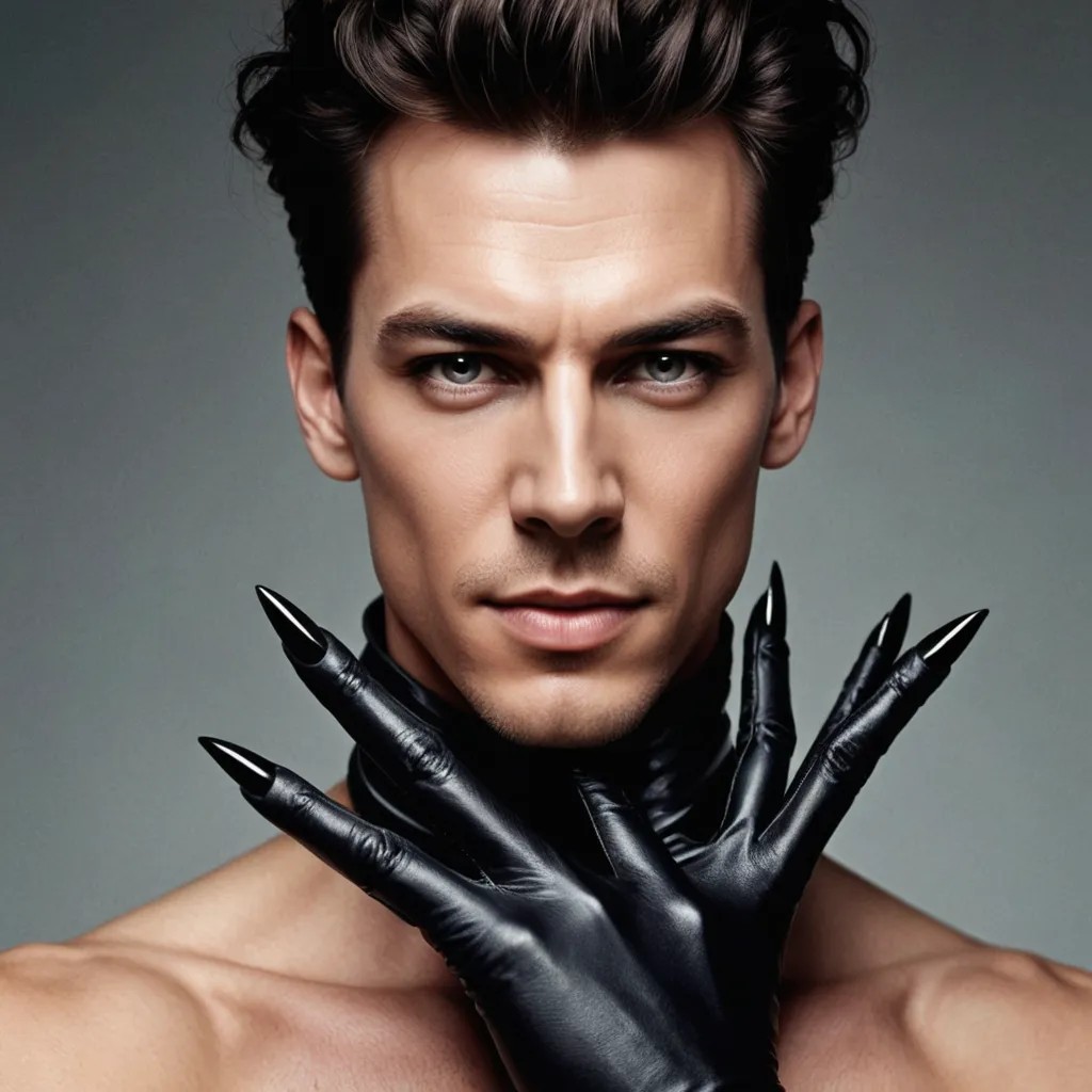 Long Black Fingernails, Dramatic Makeup Photo Style