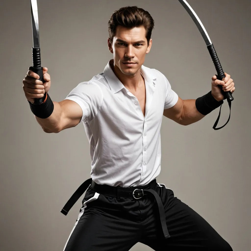 Man Using Nunchucks Photo Style