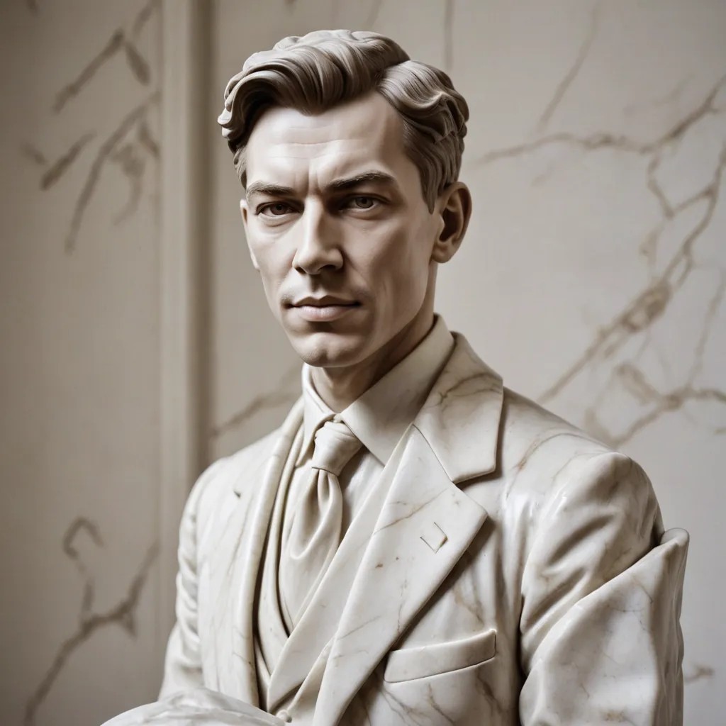 Marble Greco-Roman Sculpt of Rachmaninov Photo Style