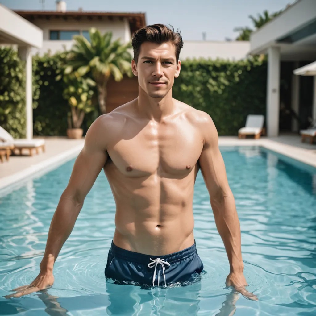 Standing in Swimming Pool Photo Style