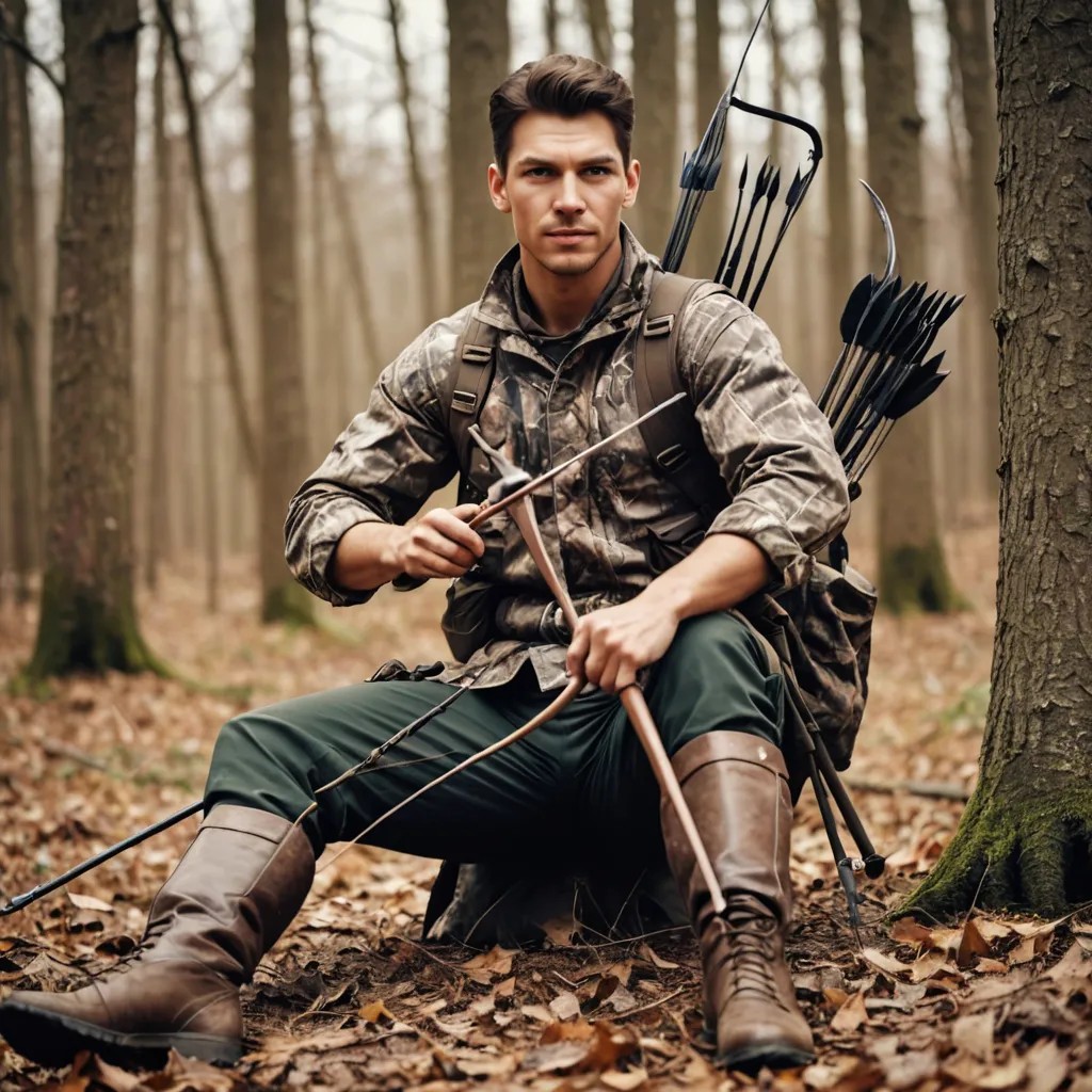 Bow Hunter with Arrow Stuck in Leg Photo Style