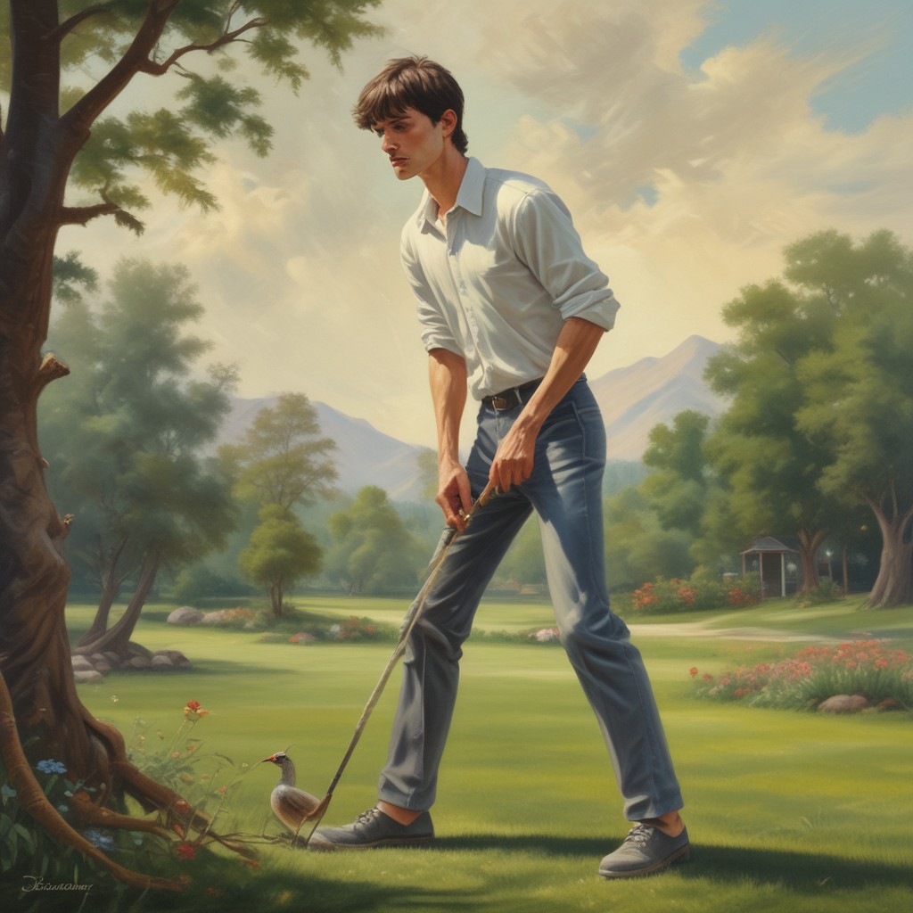 Hippie Playing Croquet Photo Style