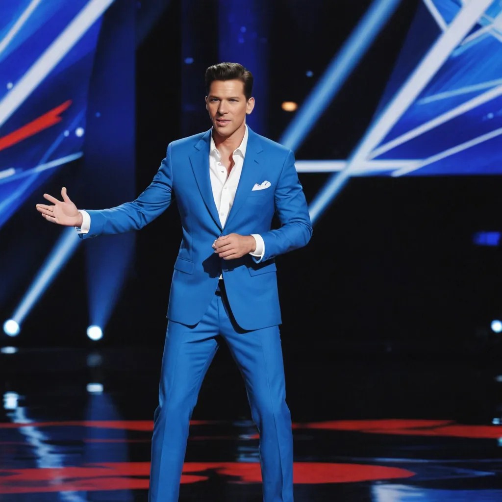 Man on Stage at America’s Got Talent Photo Style