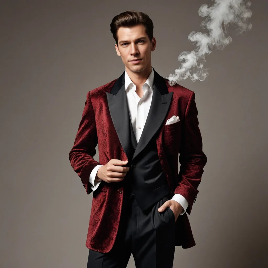 Man Wearing Smoking Jacket Photo Style