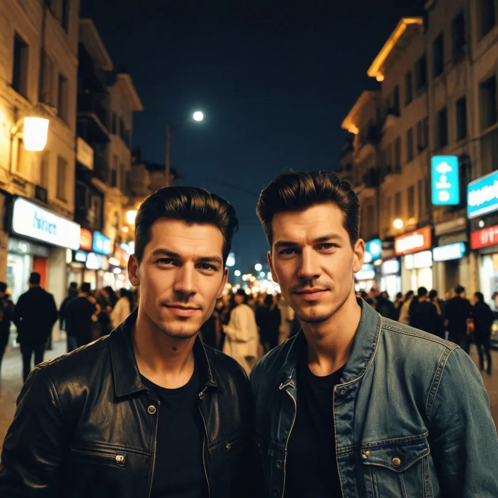 Night City in Turkey with Me and Friend Photo Style