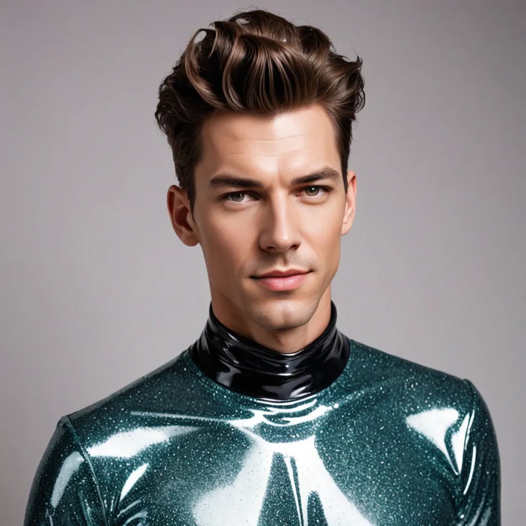 Proactive Latex Costume, Glitter Hair Photo Style
