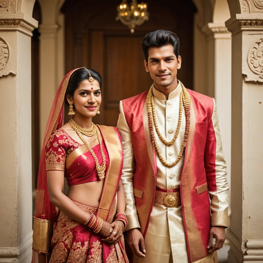 South Indian Bride and Bridegroom Photo Style