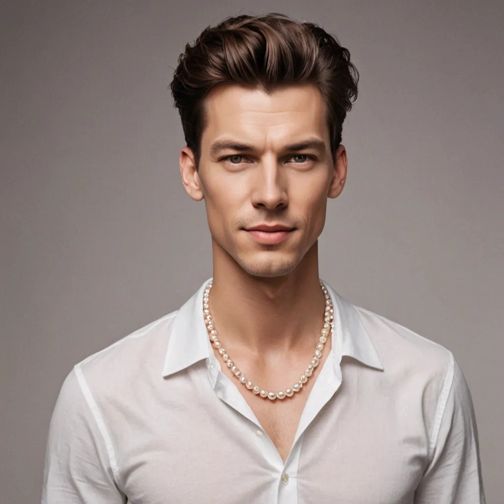 Wearing Pearl Necklace Photo Style