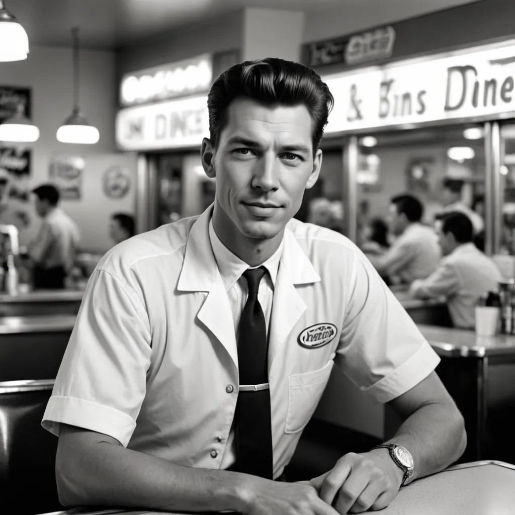 1950s Diner Sign Photo Style