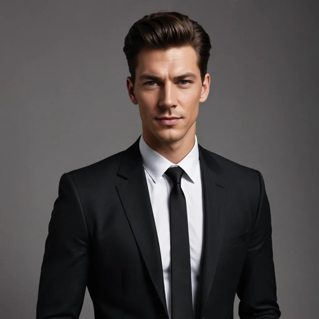 Black Suit with Black Shirt and Tie Photo Style