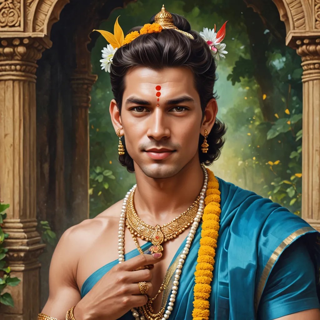 Convert the given photo into Lord Krishna’s photo Photo Style