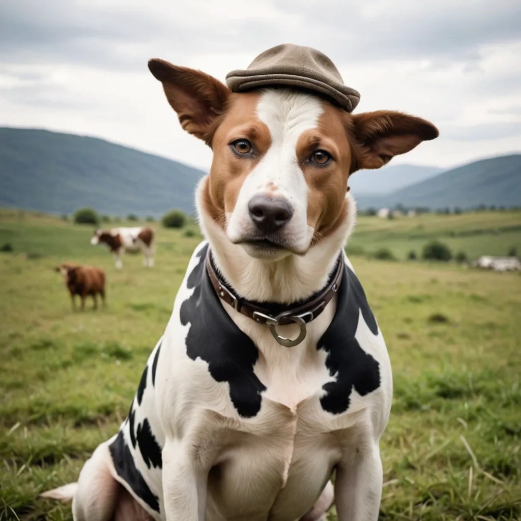 Cow Dog Photo Style