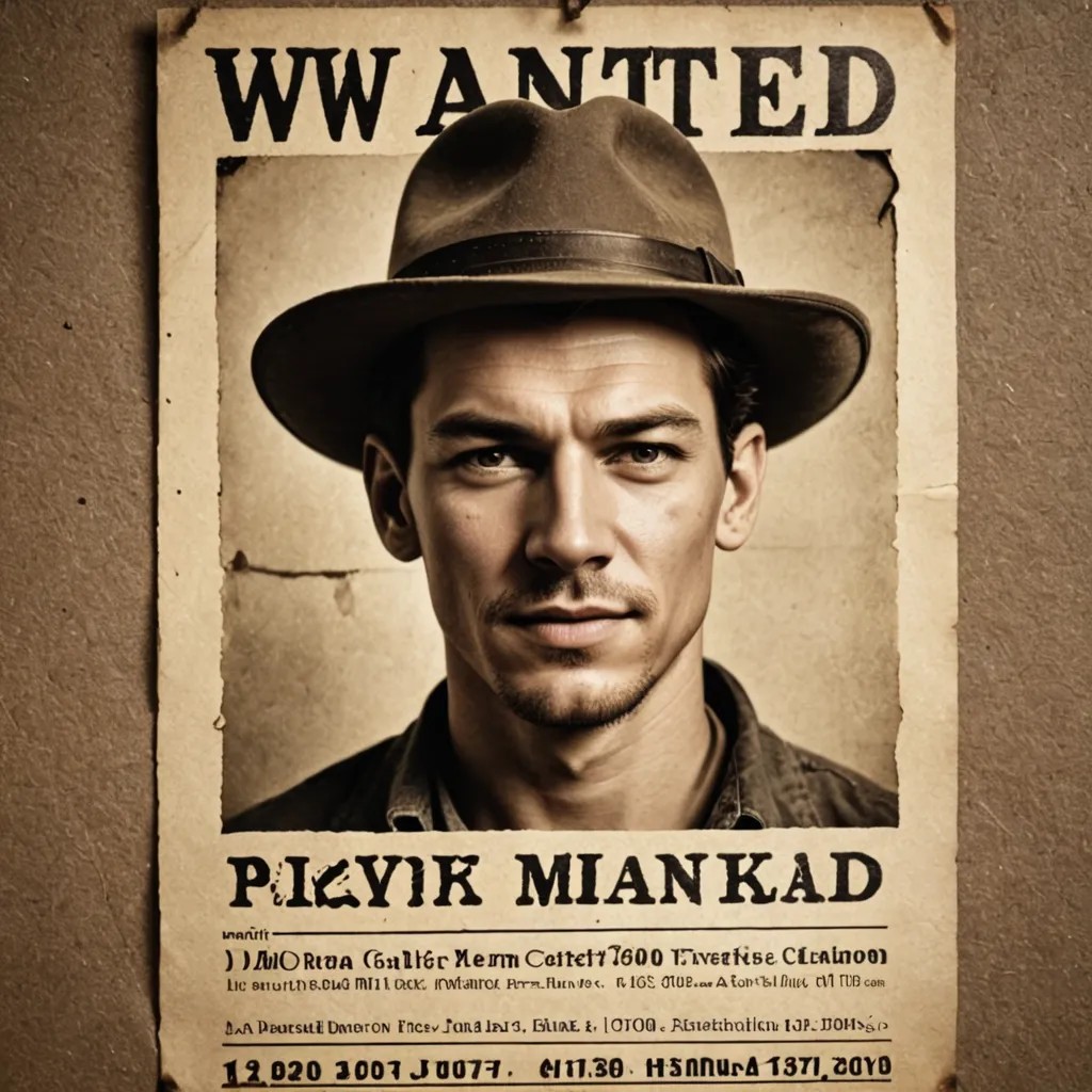 Old Wanted Poster Photo Style