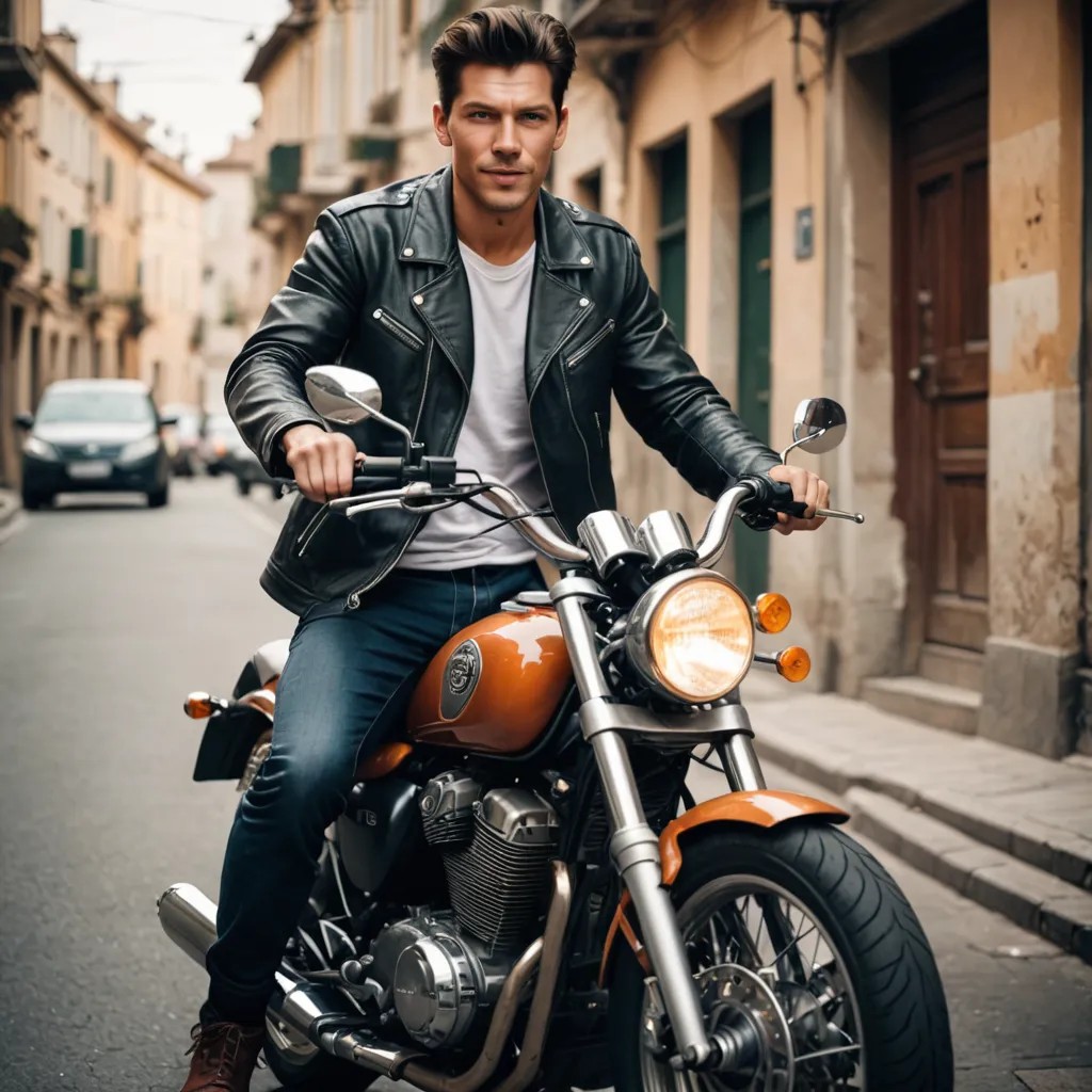 On a Motorbike Photo Style