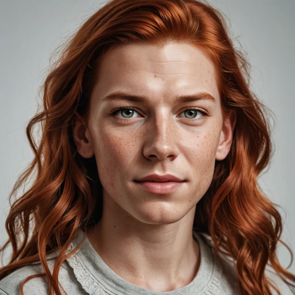 Photorealistic 10-Year-Old Girl with Red Hair and Freckles Photo Style