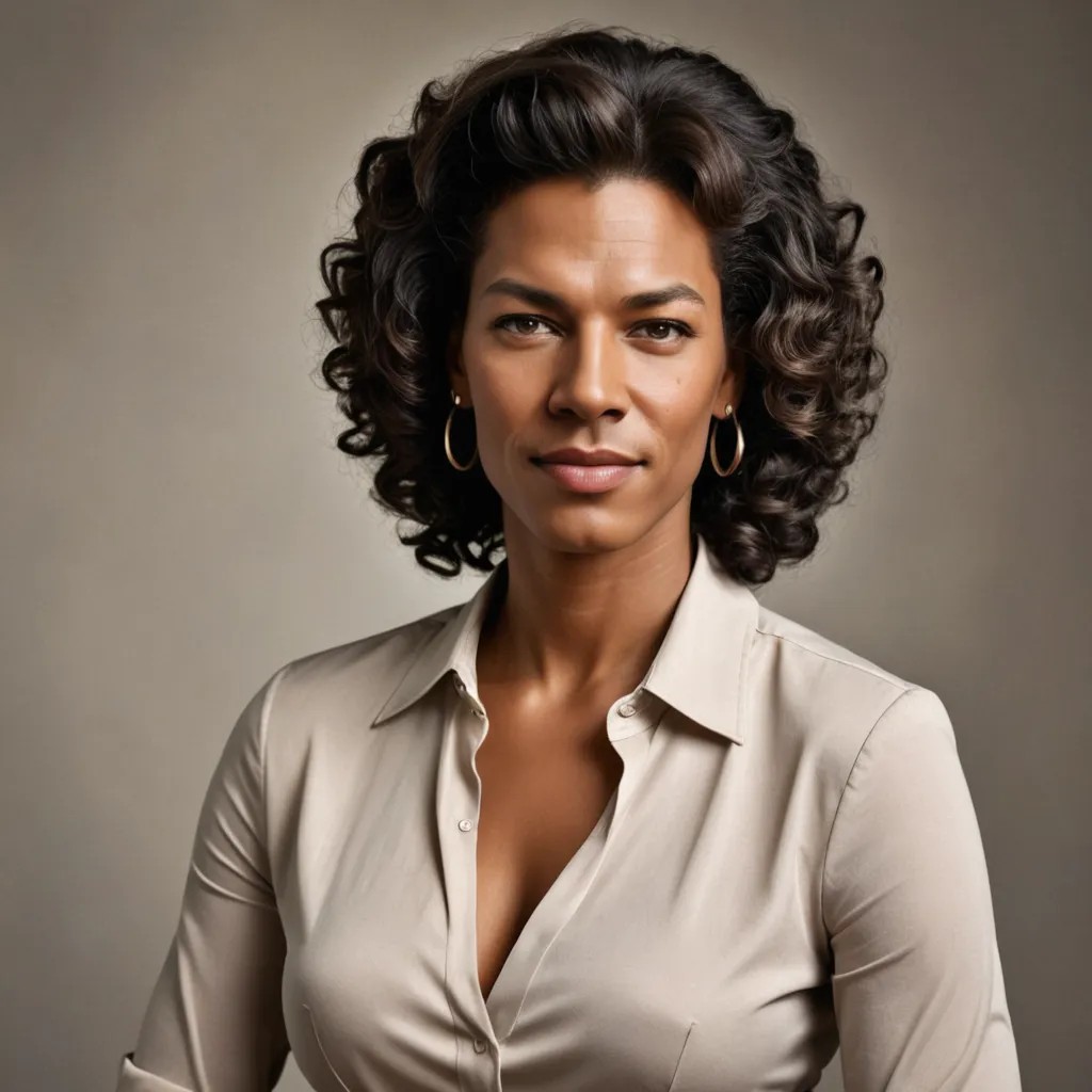 Realistic Middle-Aged Black Woman Photo Style