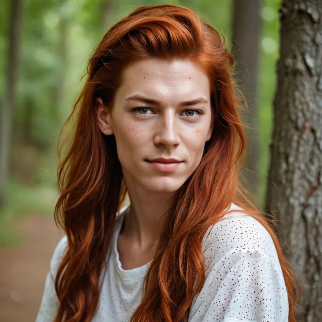 Red Haired Teen Girl with Freckles Photo Style