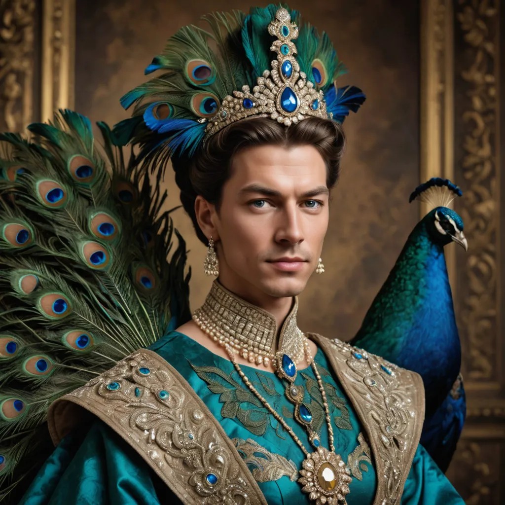 Royalty Queen in Peacock Regalia Photo Style