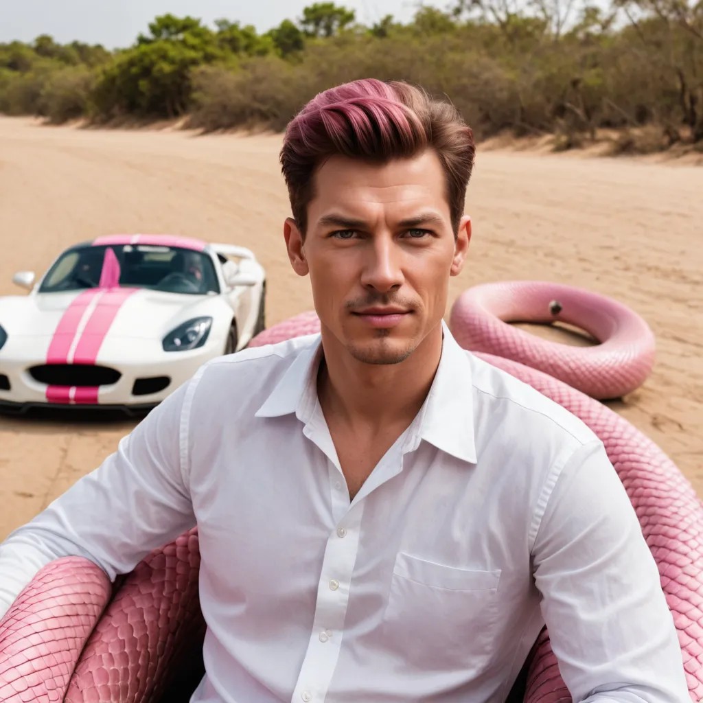 White Cobra with Pink Head in Front of Me Photo Style