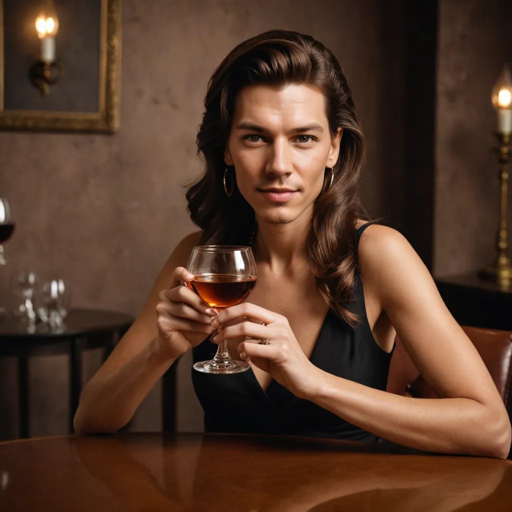 Woman Holding Brandy Snifter Photo Style