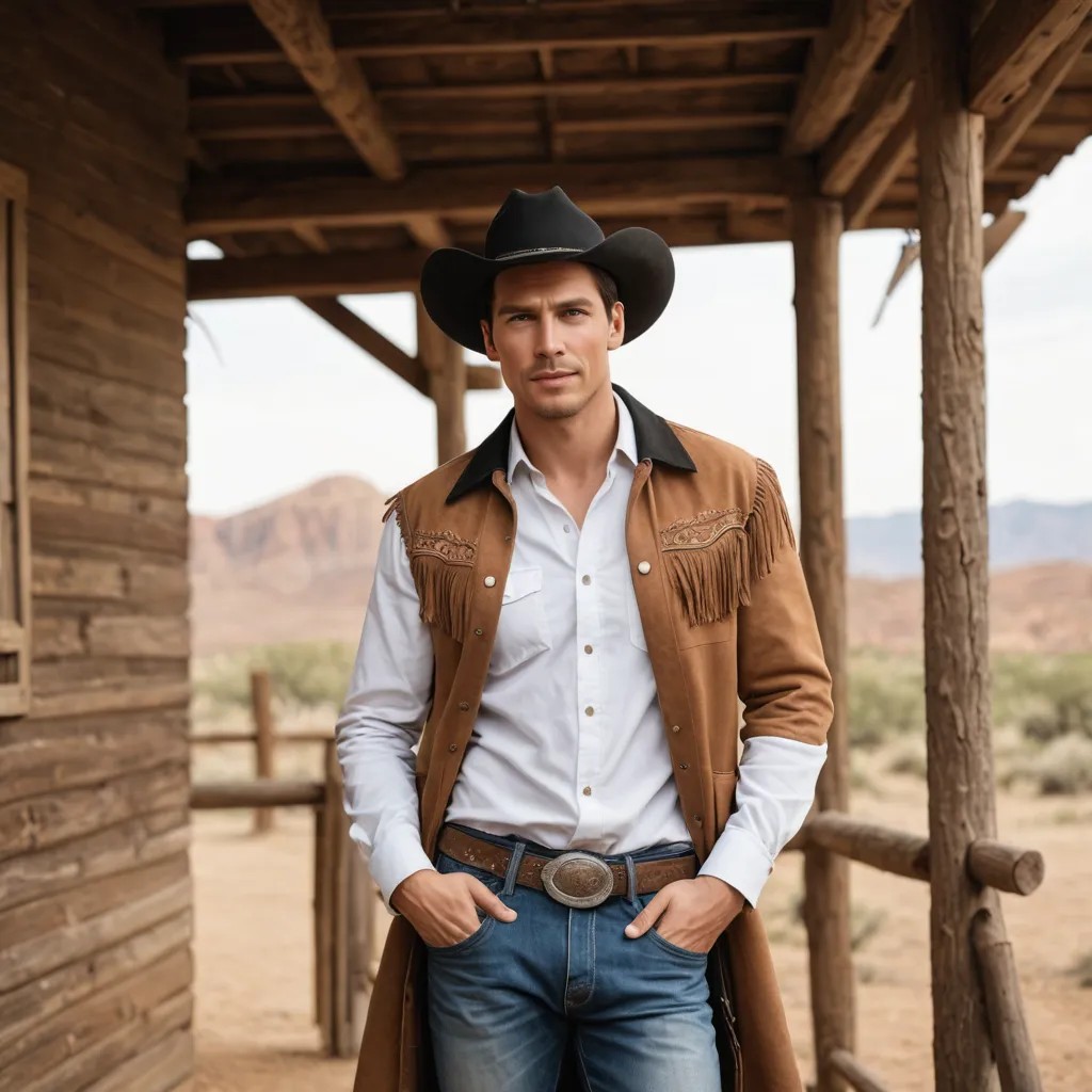 A Cowboy/Cowgirl in a Western Scene Photo Style