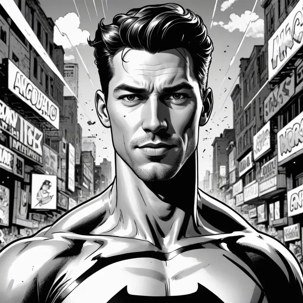 Animated Black and White Comic Book Photo Style