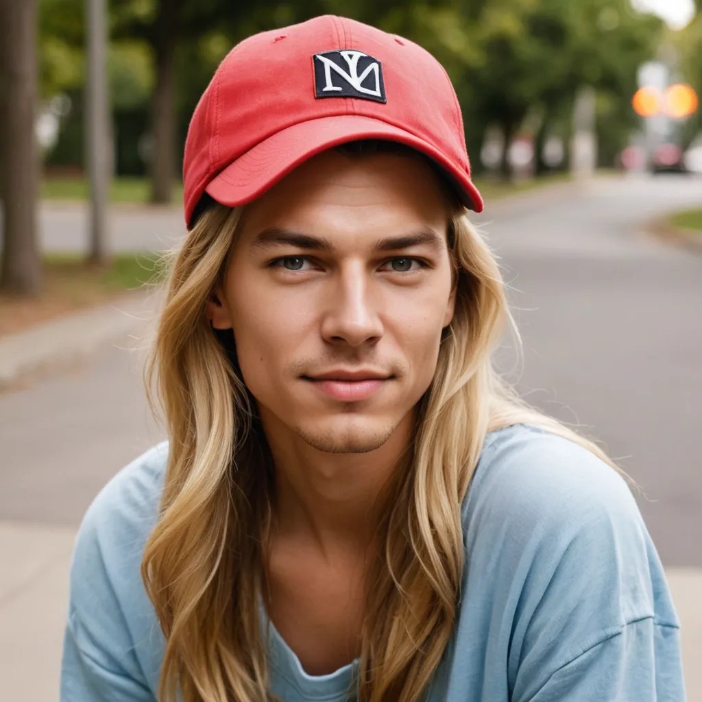 Blond Teen Girl with Ball Cap Photo Style