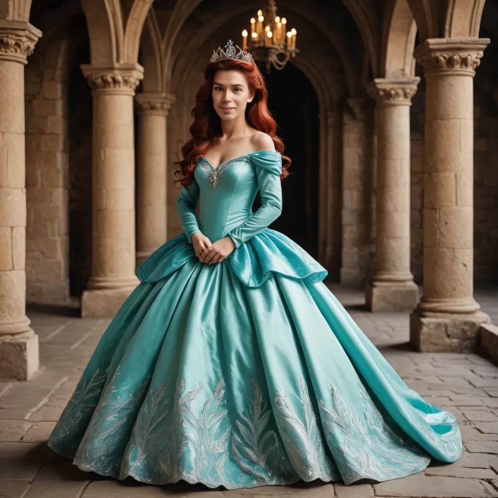 Child Princess Ariel in Castle Photo Style