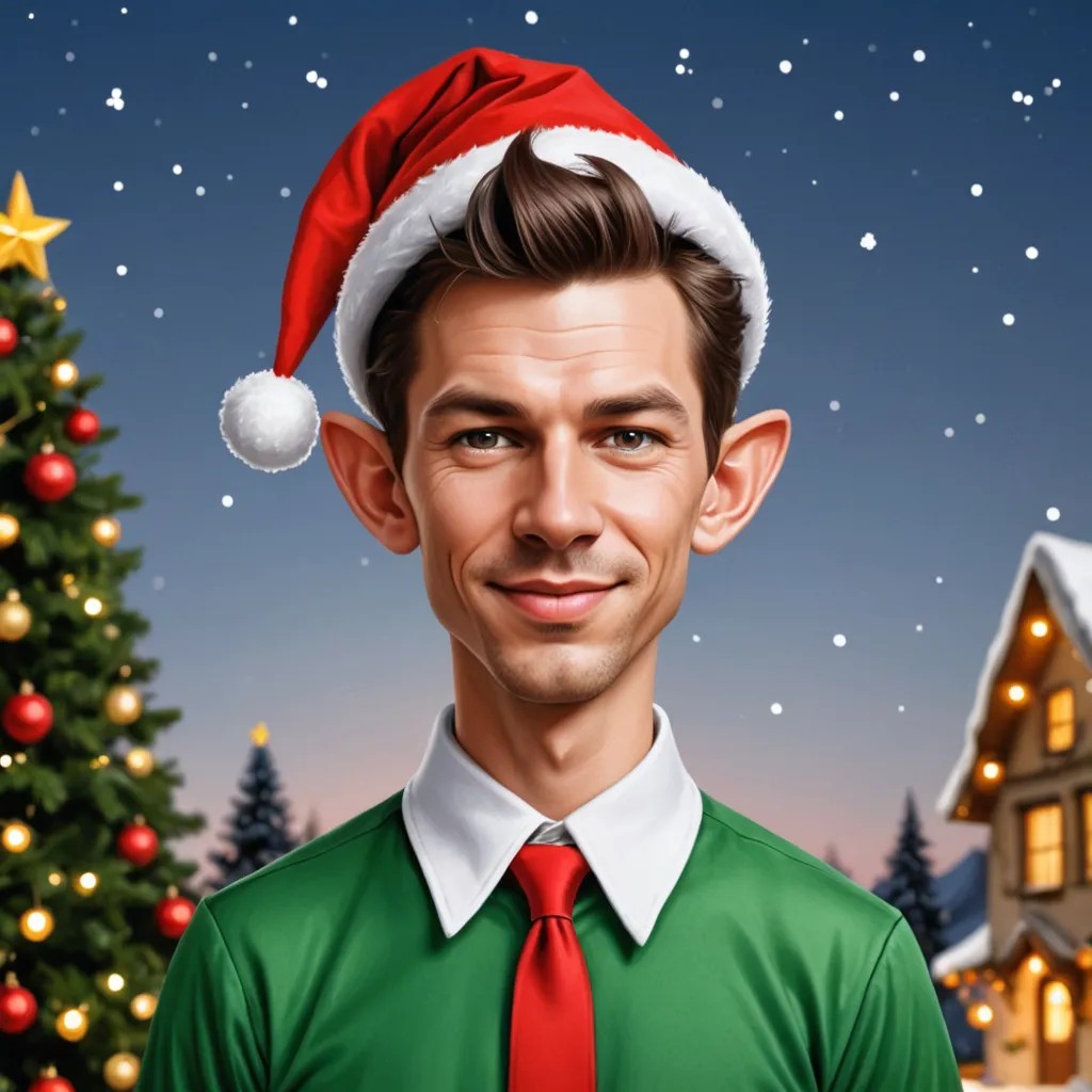 Christmas Elf Caricature Photo Style