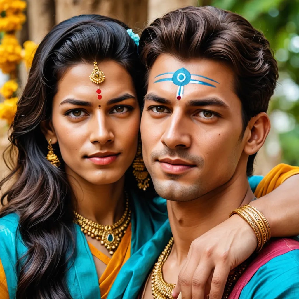 Convert My Photo With Lord Krishna Behind Me Like He’s Closing My Eyes Photo Style