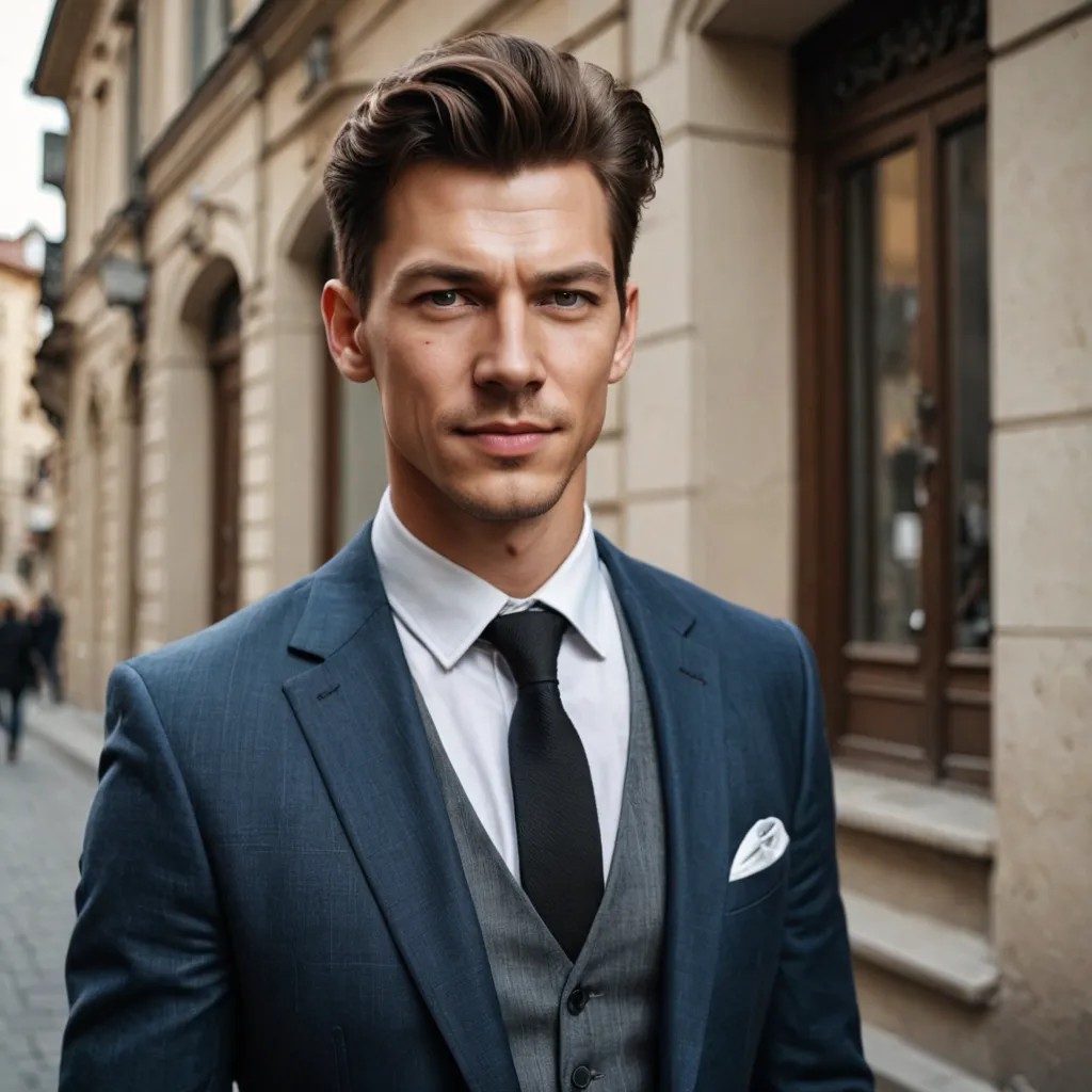 Сделай человека, стоящего на улице, улыбающегося Photo Style