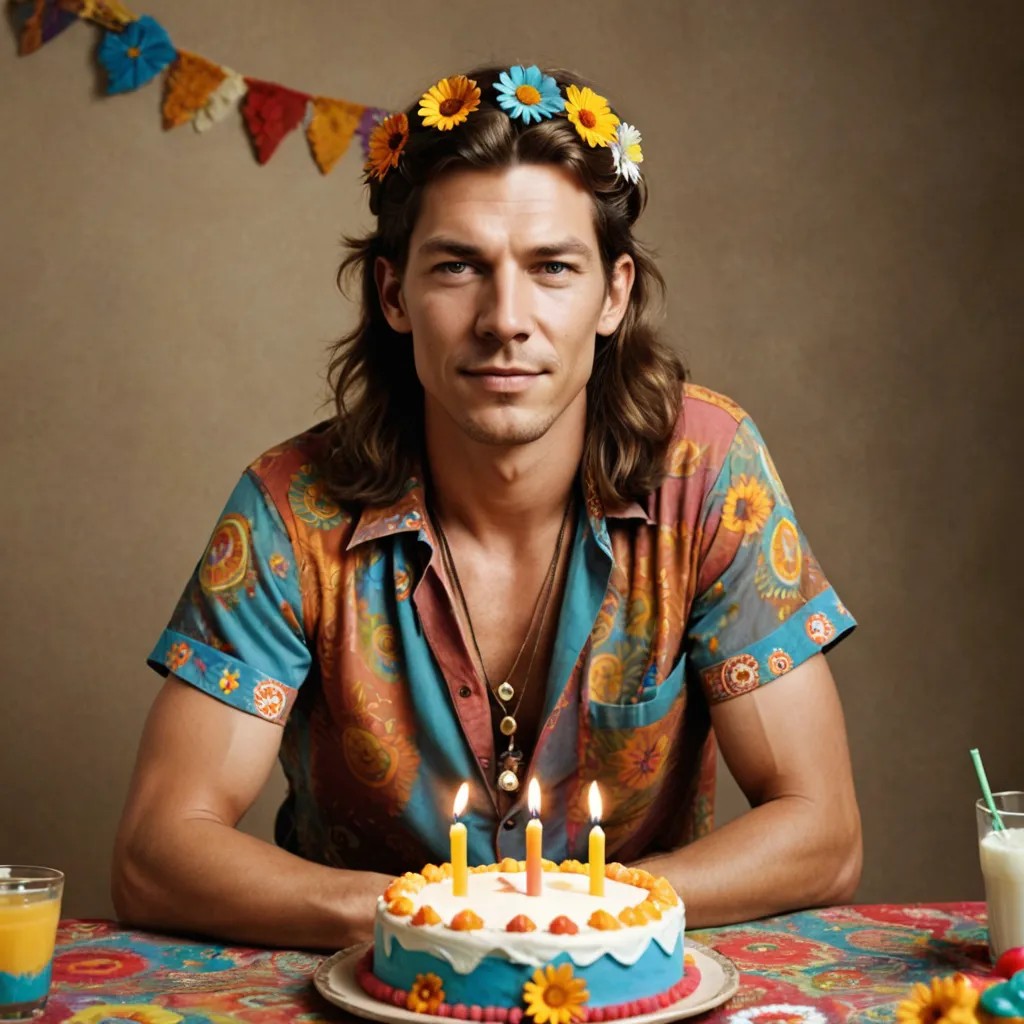 Hippie Celebrating Birthday Photo Style