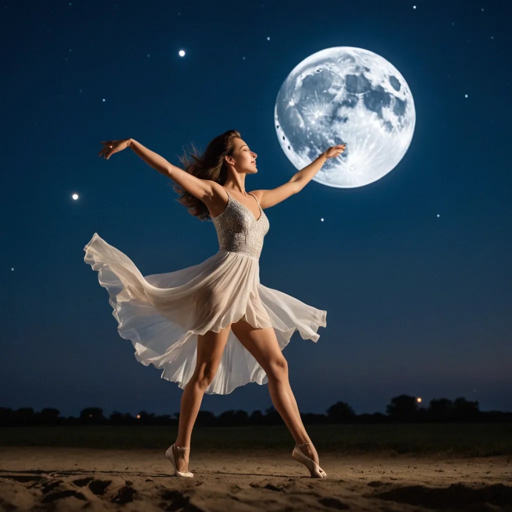 Lady Dancing to the Moon Photo Style
