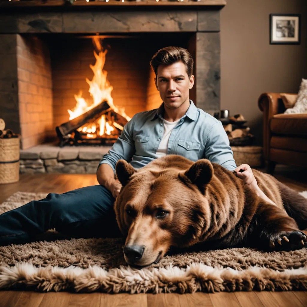Lying on a Bear Rug in Front of a Fire Photo Style