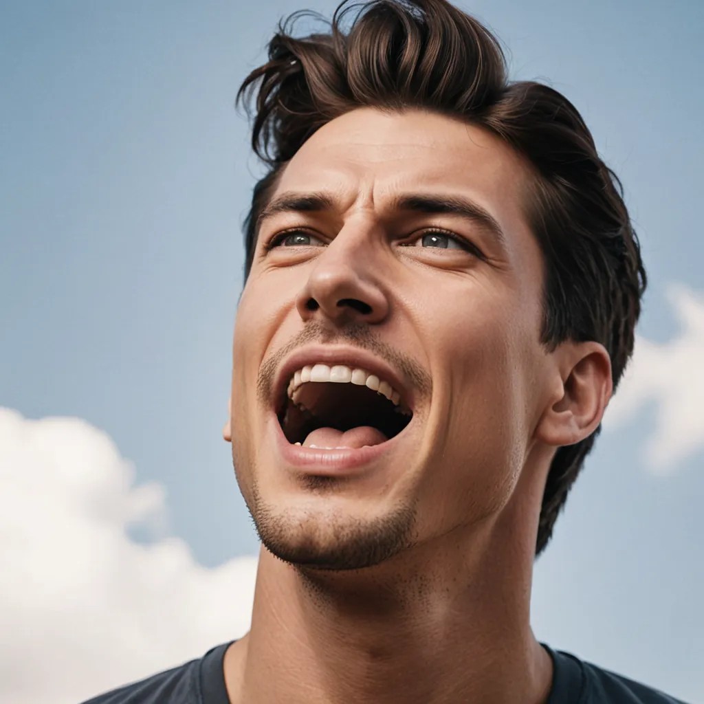 Mouth Open Looking Up Photo Style