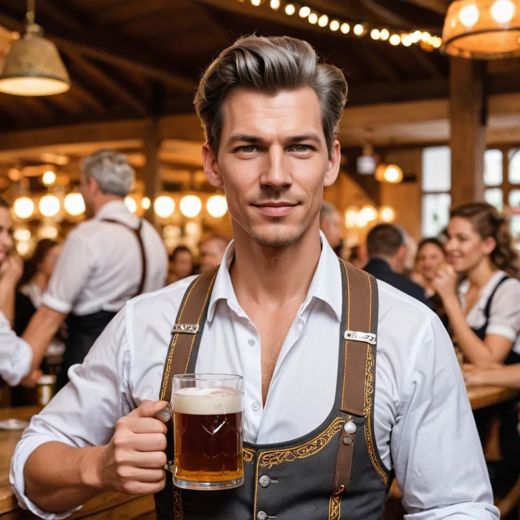 Octoberfest, Dirndl, Grey Hair, Beer Photo Style