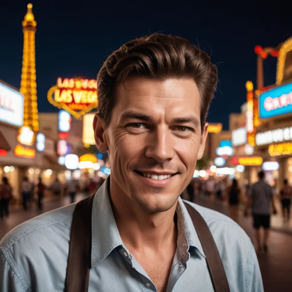 Old Man, Smiling, Las Vegas Photo Style