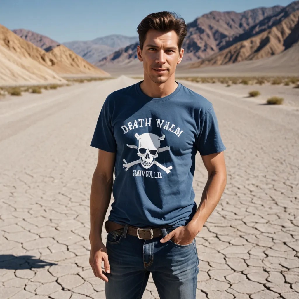 Old Woman, Jeans, T-Shirt, Death Valley Photo Style
