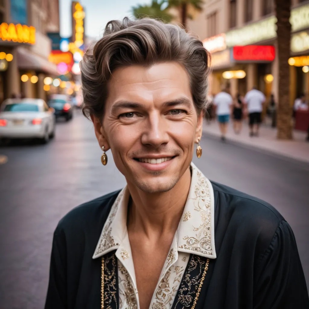 Old Woman, Smiling, Las Vegas Photo Style