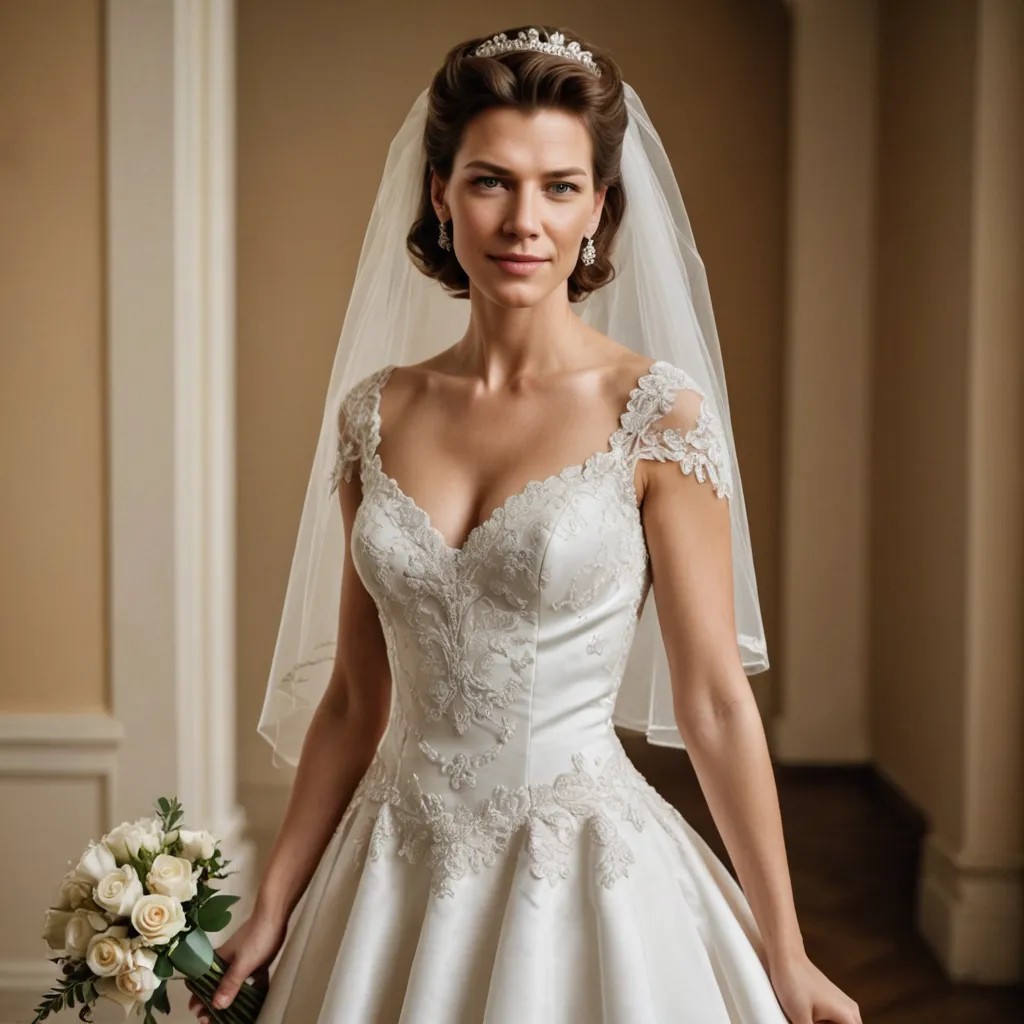 Older Beautiful Woman In A Wedding Dress Photo Style